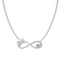 wholesale S925 Sterling Silver Fashionable Light Luxury Necklace for Women, Cross, Star and Moon, Bow, Heart, Geometric Zircon Collarbone Chain Wholesale-0-7