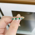 wholesale S925 Silver New Style Zircon White + Green Full Diamond European and American Fashion Wholesale Ring for Women-0-2