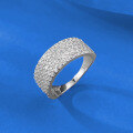 wholesale S925 Silver Jewelry, Full Diamond Pave Half Diamond Row Ring, European and American Style, Cross-Border Neutral Fashion, Ready for Sale on AliExpress-0-2