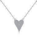 wholesale S925 silver Korean-style new women's necklace and earrings set, featuring heart-shaped full zirconia inlay and fashionable versatile design-0-4