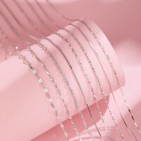 wholesale S925 sterling silver starry snake bone chain, melon seed chain with twisted pieces, ingot, and grid pendant chain, women's silver necklace, collarbone chain-Gypsophila Chain-Gold-40cm>925 Silver