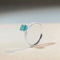 wholesale [925 Sterling Silver] Paraiba 1ct Moissanite Ring Women's Mint Green Moissanite Solitaire Ring Cross-Border Wholesale-0-3