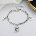 wholesale S925 Sterling Silver Multi-Element Accessories Cartoon Bear Bracelet Cute Minimalist Niche Versatile Women's Hand Jewelry-0-0
