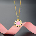 wholesale S925 silver minimalist fashion pendant, stylish round pendant jewelry, Korean-style zircon collarbone chain-0-5