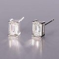 wholesale Metal S925 Silver Moissanite Square Stud Earrings for Women, Ins Design Sense, Light Luxury and Simple Ear Accessories, Cross-Border Hot Selling, Ready-to-Ship Geometric Style-0-1