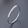 wholesale S925 Sterling Silver Cross-Border Minimalist Single Row Diamond Ring for Women, Fashionable and Lightly Luxurious-0-2