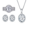 wholesale 925 Sterling Silver Three-Piece Jewelry Set for Women: Ins-Style Versatile Necklace, Zircon Ring Set, and High-Quality Earrings-0-25