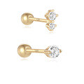 wholesale 14K Gold Cross-Border Hot-Selling Spiral Ear Bone Piercing Stud with Exquisite Diamond Accents-0-0
