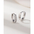wholesale S925 Sterling Silver Diamond-Studded Earrings for Women, Hoop Earrings with a Luxurious and Advanced Feel, Minimalist Circle Earrings, Niche Design, Elegant Hoop Ear Closures-0-3