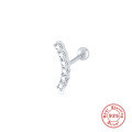 wholesale S925 Sterling Silver Single Threaded Stud Earring, Cross-border Hot Seller, Fashionable Single Row Diamond Accent-0-5