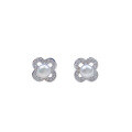 wholesale S925 Sterling Silver Four-Leaf Clover Elegant and Exquisite Freshwater Pearl Earrings, New Arrival Hot Style High-End Niche Design-0-4