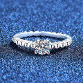 S925 Silver Moissanite Ring Women, 50-Point Chic Classic Sparkle Wholesale-0-0