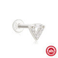 wholesale 925 Sterling Silver Tassel Drop Zircon Flat Back Helix Ear Piercing Ear Stud, Popular inINS-0-28