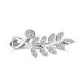 wholesale S925 Sterling Silver INS Style Viral Ring for Women, High-End Leaf Twisting Design, Niche Luxury Flower Ring-0-5