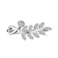 wholesale S925 Sterling Silver INS Style Viral Ring for Women, High-End Leaf Twisting Design, Niche Luxury Flower Ring-DY121047-SW-WH 8