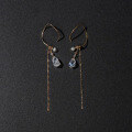 wholesale 925 silver direct sales from the source factory, summer fireworks popular white crystal tassel ear hooks, Korean-style elegant earrings-0-0