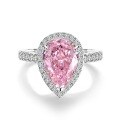 wholesale S925 silver ice-cut ring for women, radiant-cut pink diamond gemstone ring for cross-border wholesale in Europe and America-0-7