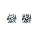 wholesale S925 Sterling Silver Classic Cross-Border Four-Prong Moissanite Stud Earrings for Women, Minimalist and Fashionable, Small and Delicate Niche Design-0-4