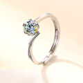 wholesale Sterling Silver Genuine D Color 05 Carat Moissanite Ring for Women, Minimalist Design Luxury New Style Proposal Ring for Girlfriend-0-0