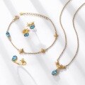 wholesale S925 Sterling Silver Japanese Spring New Light Luxury Swiss Blue Topaz Necklace Retro Style for Women, Drop Shipping-0-3