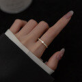 wholesale S925 silver row of diamonds ring, Korean-style geometric minimalist fresh and sweet elegant accessory R00113-0-1