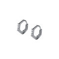 wholesale Metal S925 Mini Hexagonal Ear Cartilage Hoop Hexagon Small Pavé Ear Stud Women Geometric Small Ear Hoop G9095-0-4