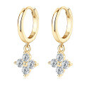 S925 Sterling Silver Flower Moissanite Earrings for Women-0-7