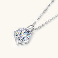 wholesale S925 Sterling Silver Cross-Border Live Streaming Hit Moissanite Necklace, Luxury Style High-End Pendant, Fashion Minimalist Collarbone Chain-0-1
