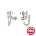 wholesale 925 Sterling Silver Innovative Irregular Diamond-Encrusted Snake-Shaped Hoop Earrings, Popular in Europe and America-0-6