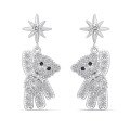 wholesale 925 Sterling Silver Korean Style Small Bear Ear Studs for Women, Minimalist and Versatile Piercing Earrings-0-5