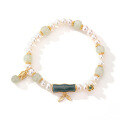 wholesale S925 Sterling Silver Original Design Women's Bamboo Knot Bracelet with Hetian Jade, Jadeite, and Pearl Beads, New Chinese Style National Trend High-End Sense-0-4
