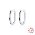 wholesale S925 sterling silver oval ear climber with rhinestones, trendy design-0-6