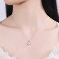 wholesale PT950 platinum-plated S925 sterling silver moissanite bullhead necklace for women, luxurious and versatile pendant with-0-3