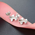 wholesale S925 Sterling Silver Small Airplane Stud Earrings for Women, Korean Style, Fresh and Minimalist, Niche Design, Best Friend Matching, Student Fashion Trend-0-3