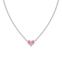wholesale S925 Sterling Silver Oval-Shaped Shuimo Jade Square 8A Zircon Heart Flower Marquise Pendant Necklace for Women-Platinum and Pink Diamond DY190890-SW-PK 925 Silver