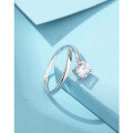 wholesale 925 Sterling Silver Single Diamond Ring for Women, Japanese and Korean Style Minimalist Niche Design High-End Feeling Zircon Adjustable Open Ring-0-3