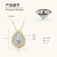 Sterling Silver Fashion Pendant Necklace with Moissanite-Teardrop-shaped necklace [K gold] 7x10mm  925 silver