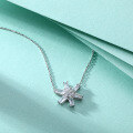 wholesale 925 Sterling Silver Zircon Crystal Star Pendant Hexagram Snowflake Necklace for Women, High-End Ins Style Collarbone Chain-0-3