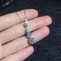S925 Sterling Silver Full Pavé Moissanite Classic Halo Pendant Necklace for Women-0-1