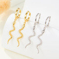 wholesale 925 Sterling Silver Small Animal Spirit Snake Hoop Earrings with Unique Trendy Niche Design, Cold and Aloof Style with Tassels-0-1