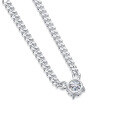 wholesale 18k White Gold Plated Silver 3mm Wide Cuban Chain 1ct Moissanite Necklace-0-1