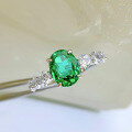 wholesale S925 silver new jewelry simulated Paraiba green 2-carat high-carbon diamond niche design aesthetic-0-2