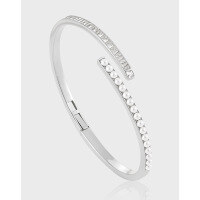 wholesale S925 Sterling Silver 214 Niche European and American Silver Bracelet with Inset Square Diamonds and Pearls for an Instagram-like, Elegant, and High-End Feel-18K gold 925 silver