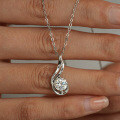 S925 Silver D Color Moissanite Pendant Necklace for Women-0-2