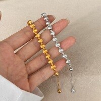 wholesale 925 Silver Cross-Border Hot-Selling Cat Eye Threaded Small Gold Bead Super Sparkly High-End Feel Beaded Bracelet Silver Hand Jewelry-DY150338-SG-NA 925 silver