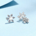 wholesale S925 Sterling Silver Moissanite Stud Earrings, Minimalist and Versatile Ice Snow Earrings, Fashionable Gift for Girlfriend-0-1