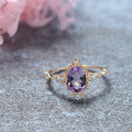 wholesale S925 silver and natural amethyst Korean and Japanese lightweight luxury ring for women, romantic and sweet vibe jewelry wholesale-0-2