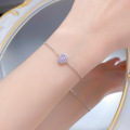 wholesale S925 Silver Oval Solitaire Bracelet, Light Luxury and Exquisite Commuting Versatile Adjustable Bracelet for Women-0-3