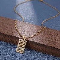 wholesale 925 Silver Retro Chinese Abacus Pendant Necklace, Fashionable, Unique, Temperament, Niche, Ins Style, Light Luxury Collarbone Chain-xb445-full diamond abacus necklace