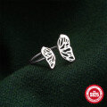 wholesale S925 Sterling Silver Adjustable Open Butterfly Ring, Creative Hollow-Out Design for Women-0-3